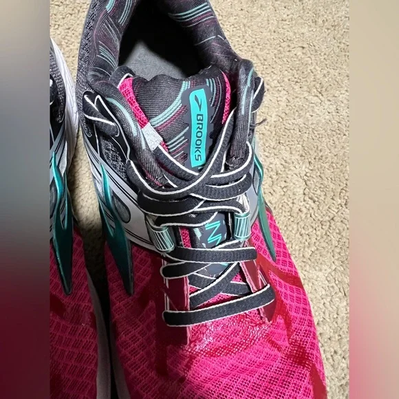Brooks Ravenna 7 Pink Teal Stability Running Shoes Women’s 9.5 - Picture 4 of 12